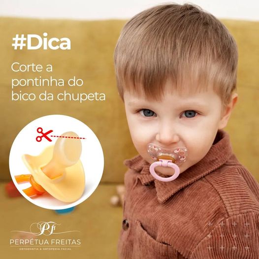 Dica: corte a pontinha do bico da chupeta
